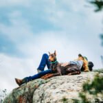 Protection Doberman with owner